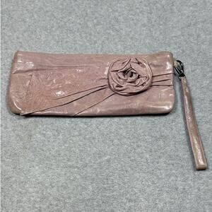 Bebe y2k Leather Wristlet Clutch Floral